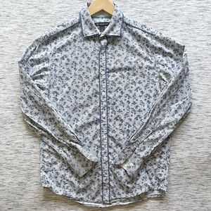 INC Regular-Fit Floral Print Button Down Shirt